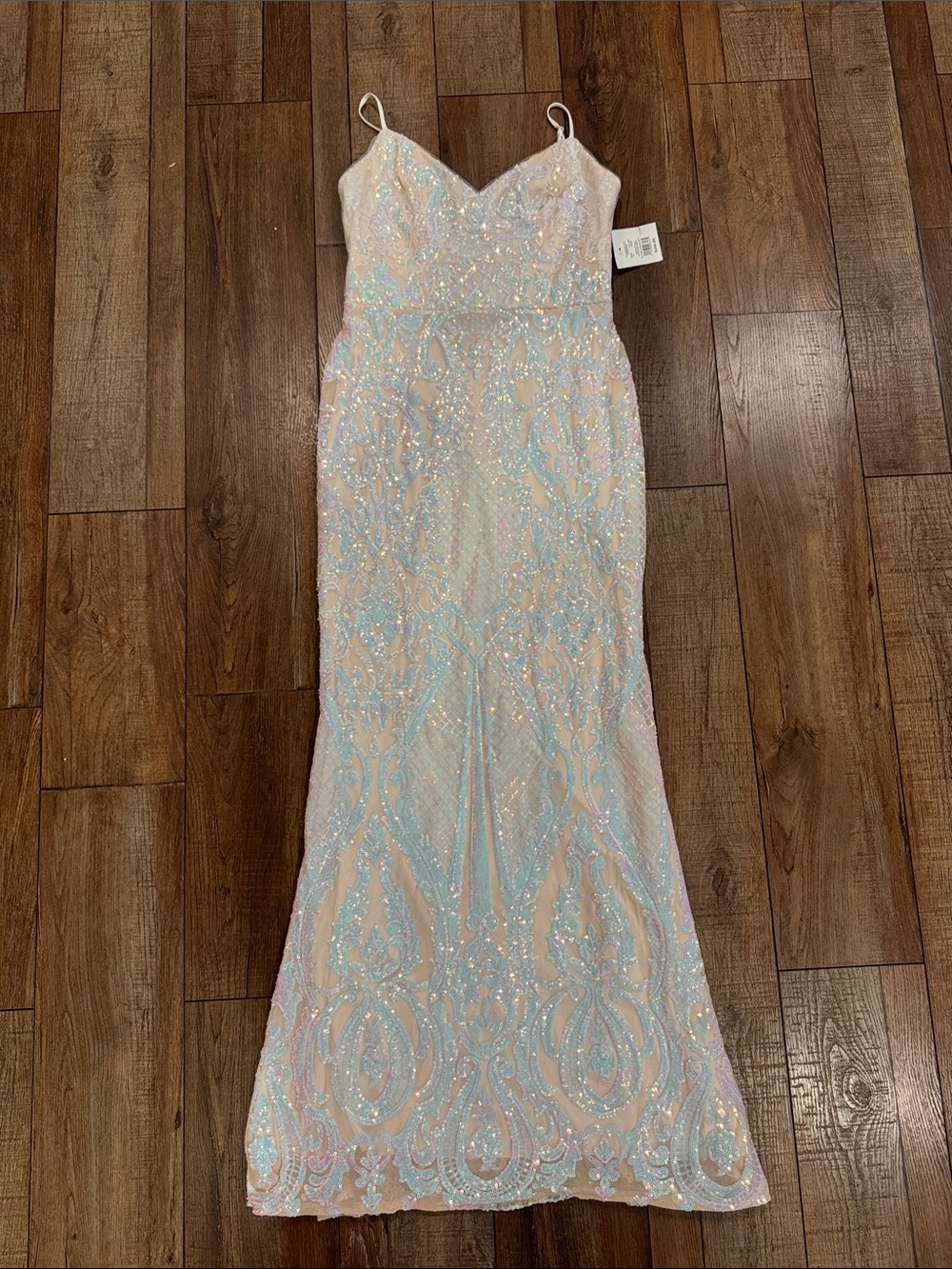 David's Bridal Jules & Cleo prom dress Sequin Spaghetti-Strap Maxi Dress